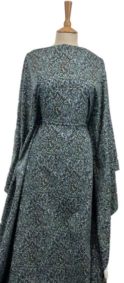 Voyage - Torquay Pomegranate Navy Ness Poplin Cotton -Croft Mill voyage torquay pomegranate navy ness poplin cotton dress fabric mannequin