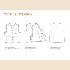 Wardrobe By Me - Men’s Pike Vest Pattern (Sizes 2XS-4XL) -Croft Mill wardrobe by me mens pike vest sewing pattern sketch