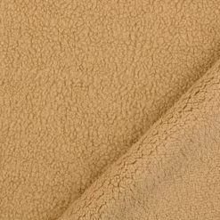 Warm Nights - Caramel -Croft Mill warm nights caramel polyester fluffy teddy coat fabric fold 2
