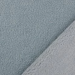 Warm Nights - Dusky Blue -Croft Mill warm nights dusky blue polyester fluffy teddy coat fabric fold 3