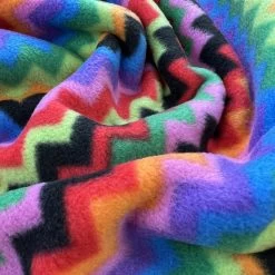 Ziggy 9 Ziggy -Croft Mill ziggy multicoloured zig zag pattern fleece fabric cu1