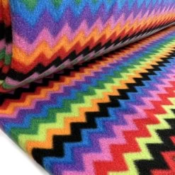 Ziggy 7 Ziggy -Croft Mill ziggy multicoloured zig zag pattern fleece fabric roll