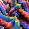 Ziggy -Croft Mill ziggy multicoloured zig zag pattern fleece fabric twist