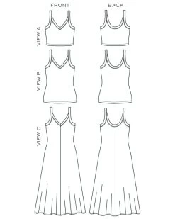 True Bias - Zoey Tank & Dress Pattern (Sizes 0-18) -Croft Mill zoey tank dress pattern by true bias sketch